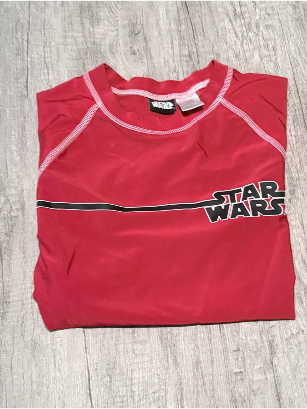 Star Wars Kids Red Rashguard Swim Top with Black Stripe